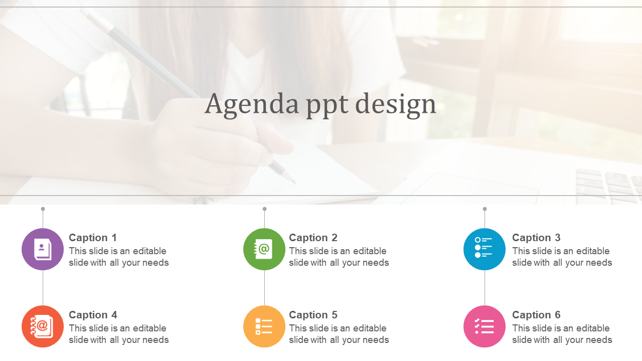 Eye-catching Agenda PPT Design Template and Google Slides
